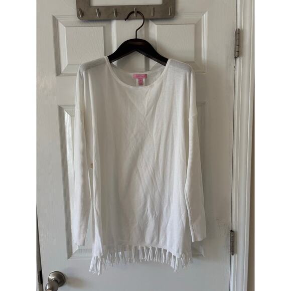Lilly Pulitzer Ramona white knit sweater sz M - Picture 1 of 14